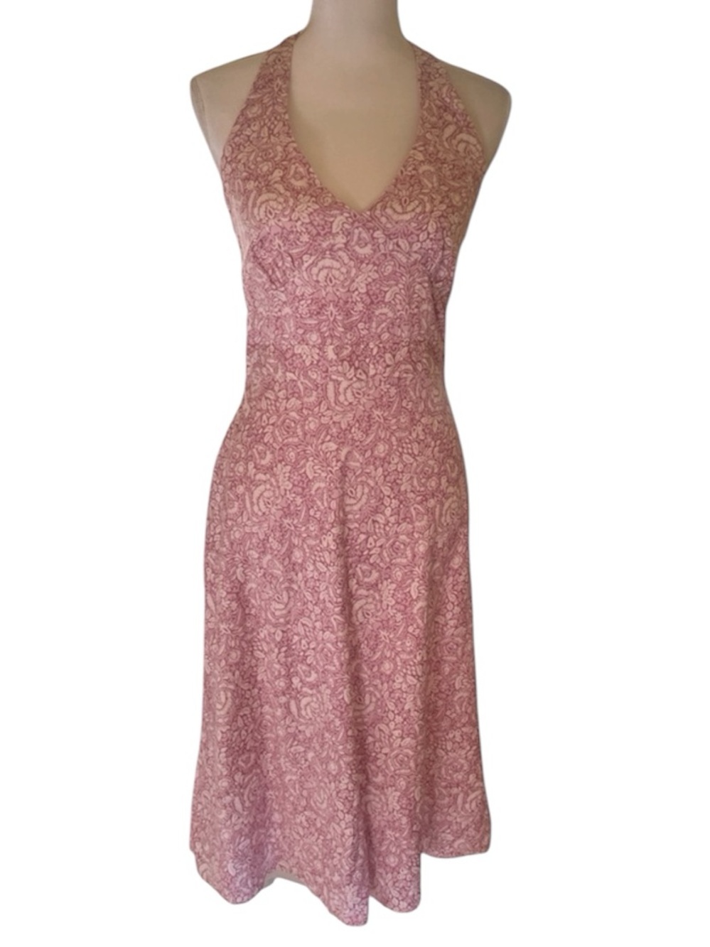 J. Crew Floral Pink Paisley Floral Halter Midi Sundress Dress Size 10